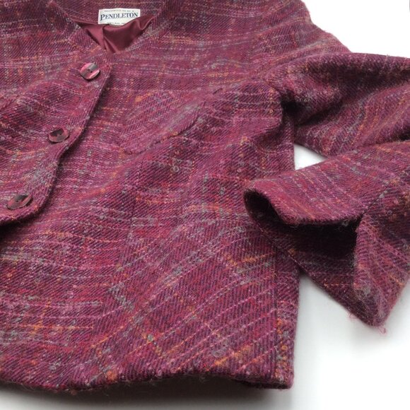 Pendleton Wool Tweed Blazer Jacket Size 10 - Picture 12 of 13